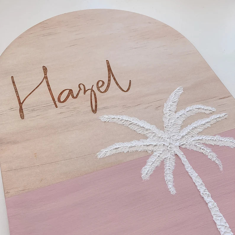 Personalised Palm Tree Arch Plaque