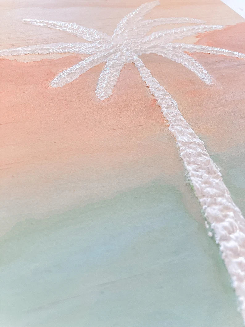 Palm Tree Arch Plaque w/Watercolour