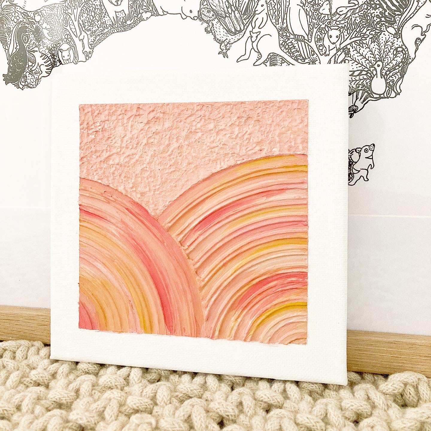 Mini Textured Rustic Rainbow Canvas