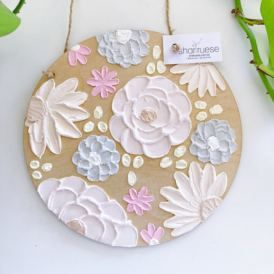 Floral Timber Plaque